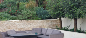 screening trees olive trees garden screening garden retaining wall seating area garden sofas year round garden design